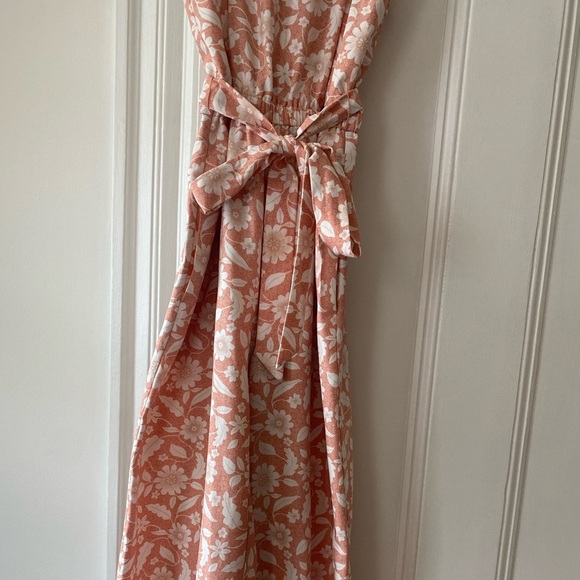 LOFT Pink and White Wide Leg Jumpsuit - Picture 2 of 3